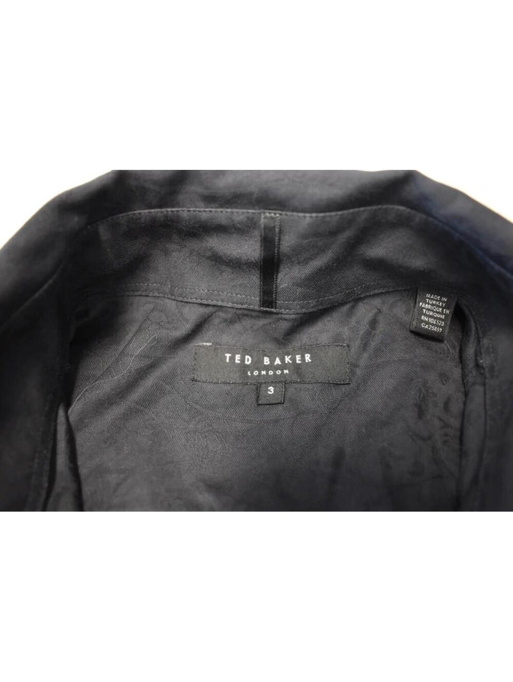 Ted Baker London Men's Size 3 Black Button Down Luxury Designer Casual Formal - Picture 3 of 9